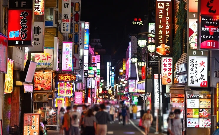 Explore Shinjuku's famous red-light district, known worldwide for its diverse entertainment.